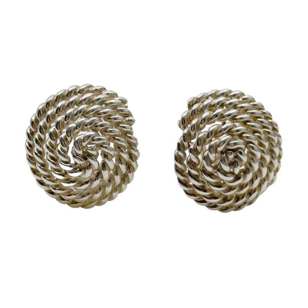 Tiffany & Co sterling silver Coiled Rope earrings - GM1068